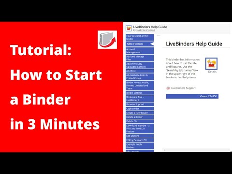 Digital Binders: How to start a binder in 3 minutes - video from LiveBinders
