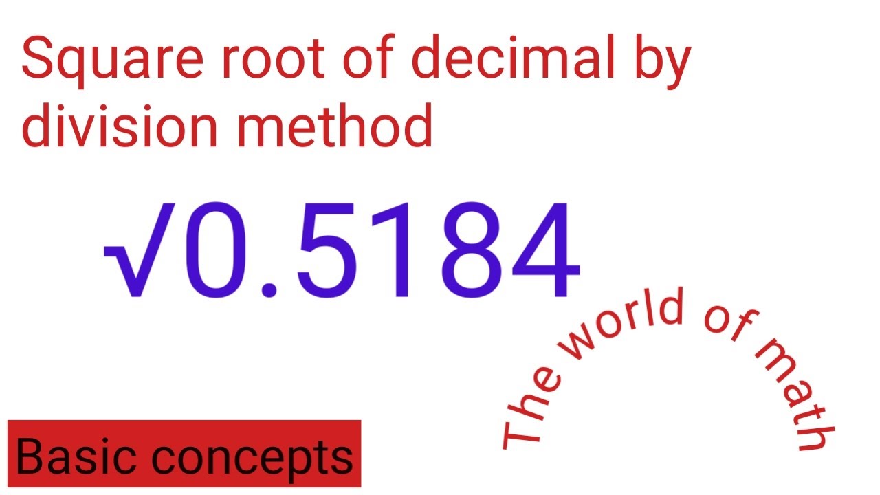 Square root of decimals by division method YouTube