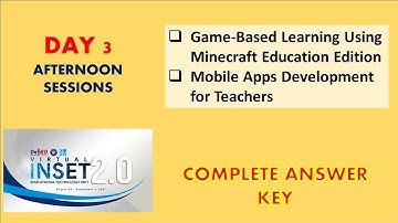 VINSET 2.0 DAY 3 COMPLETE ANSWERS AFTERNOON SESSIONS #VINSET #DEPEDINSET #INSETAUGUST2021