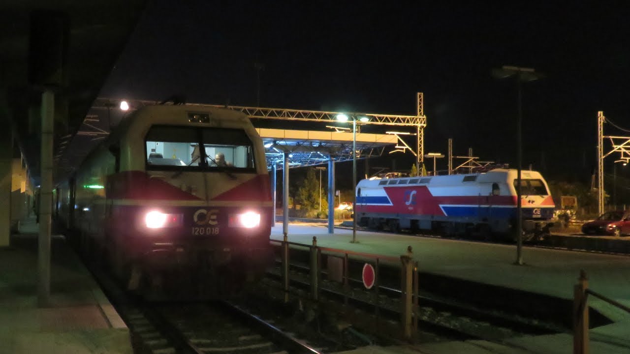 Trainose Greece: TrainOSE Electric locomotive 120 018 leaving Larissa station ...