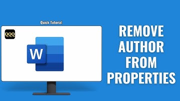 How to Remove author from file properties in Word