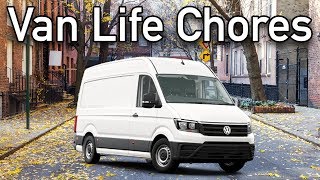 Van Life Housekeeping Chores Day | Laundry Toilet Shower Water Cleaning &amp; Trash |