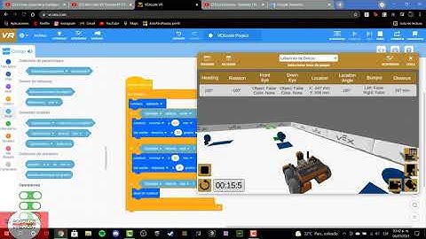 T7 VEXcode VR practica de bloque de control y sensor de color