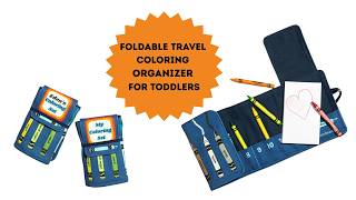 Montessori Toddler Crayon Set | Foldable Travel Coloring Organizer with 12 Crayons and Paper Pad Profile