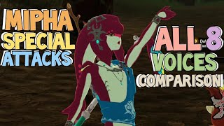 Mipha Special Attacks All 8 Voices Comparison - Hyrule Warriors: Age of Calamity