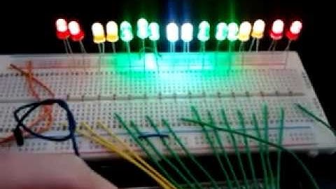 Sixteen LEDs controlled by potentiometer