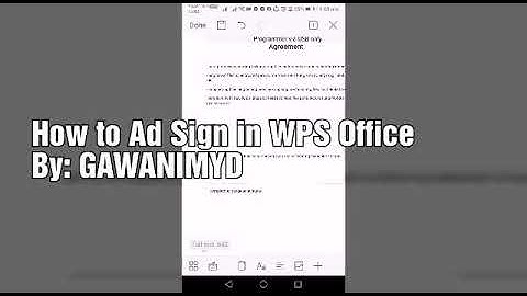 How to Ad Sign in WPS Office By: GAWANIMYD