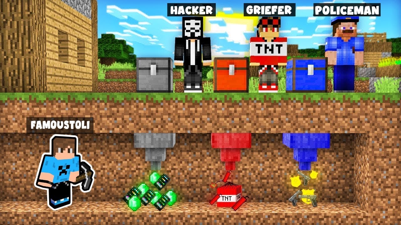 ΓΙΑΤΙ ΕΚΛΕΨΑ ΤΟΝ HACKER ΤΟΝ GRIEFER ΚΑΙ ΤΟΝ ΑΣΤΥΝΟΜΙΚΟ ΣΤΟ MINECRAFT !