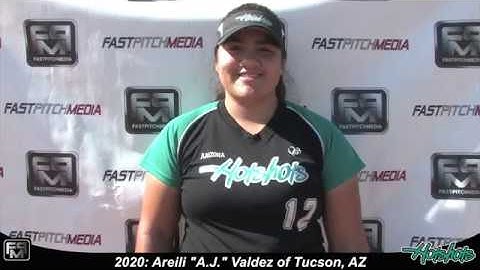 2020 Areili "A.J." Valdez Catcher and Third Base Softball Skills Video - AZ Hotshots