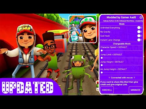 Subway Surfers v2.26.1 Latest Version Advanced Mod Menu [UPDATED] (Added  Instant Lane Change Mod) 