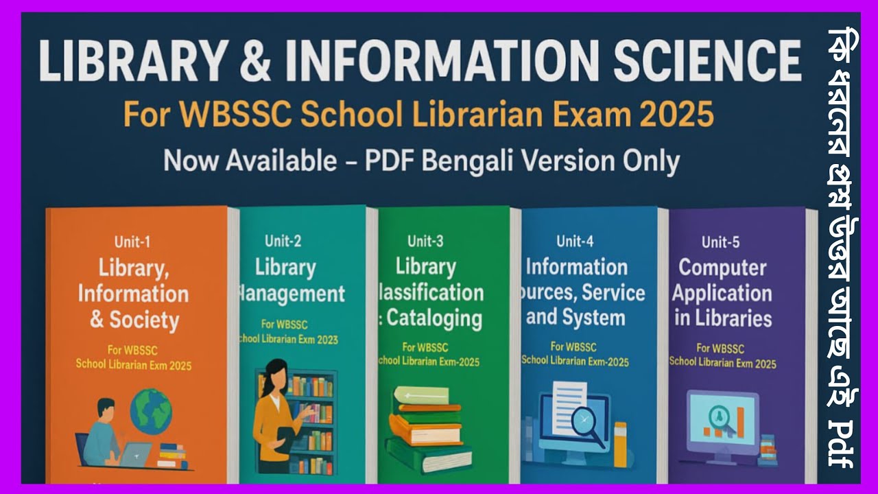 Library Information Science for WBSSC School Librarian Exam 2025/library science MCQ BENGALI Version