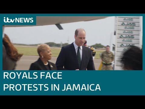 William and Kate face protests as they arrive in Jamaica | ITV News