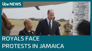 William and Kate face protests as they arrive in Jamaica | ITV News
