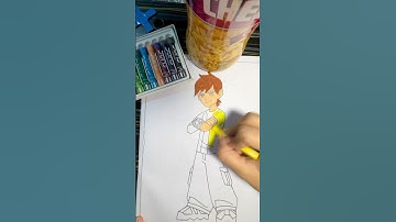 Sketching Timelapse - Ben 10 ⌚️👀 #ben10 #shorts #timelapse #coloring #book #satisfying