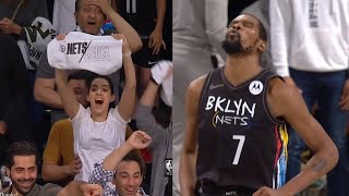 Kevin Durant pulls up and hits the ridiculous 3 to beat the shot clock! Nets vs Bucks Game 5