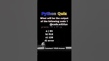 Comment correct option. #coding #python #programming #quiz #trending #youtuber #coding #ytshorts