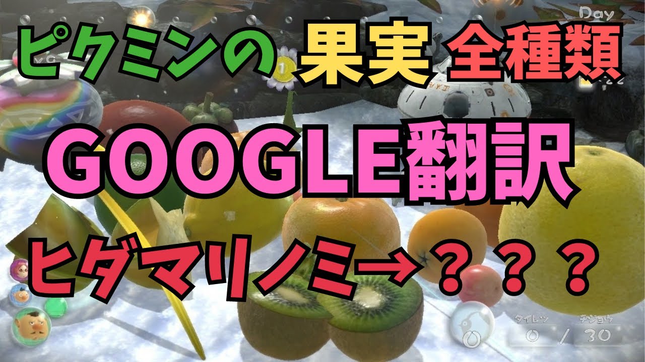 ピクミンの果実全種類Google翻訳してみた結果！！ - YouTube