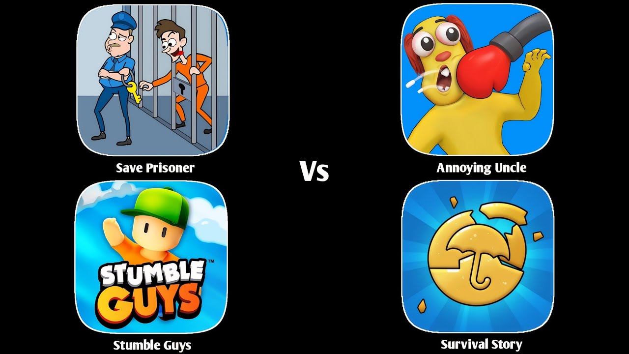 Save Prisoner, Stumble Guys, Annoying Uncle, Survival Story, ios android Gameplay 