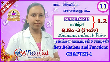 TN 11th Maths|Chapter-1|EXERCISE(பயிற்சி)-1.2 Q.no:3|Malar Maths Tutorial.