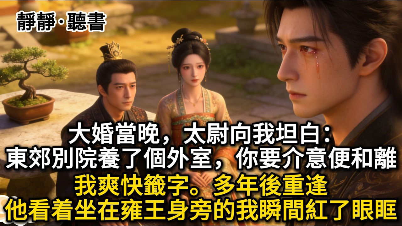 大婚當晚，太尉向我坦白：“東郊別院養了個外室，你要介意便和離。”我爽快籤字。多年後重逢，他看着坐在雍王身旁的我瞬間紅了眼眶...#古言 #古风