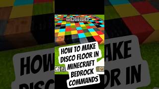 How to Make Disco Floor in MCPE! #minecraftshorts #minecraftcommandblockhacks #mcpe2025