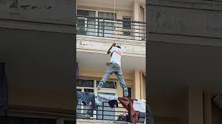 14th Floor se safely neeche aao!! Emergency escape system #firesafety #safeescape