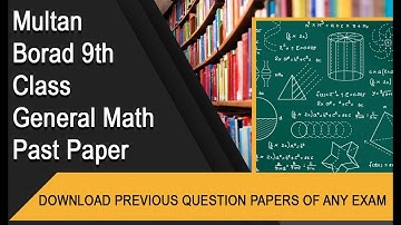 9th Class General Math Past Paper Multan Board