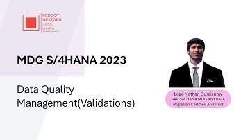 SAP Master Data Governance (MDG) | MDG S/4HANA 2023 | Data Quality Management (Validations)