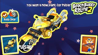 Pulsar New Unlock Gold Paint ( Best ) - Pulsar + El Zipo New Outfit - Beach Buggy Racing 2