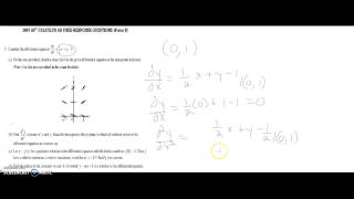 2007 Calculus AB Form B FRQ #5 on Slope fields