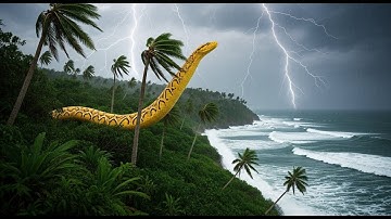 A Girl Alone Surviving In The Forest | Giant Golden Python vs The Ocean Storm – Survival at Sea