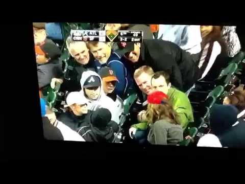 Hit by a foul ball...sweet