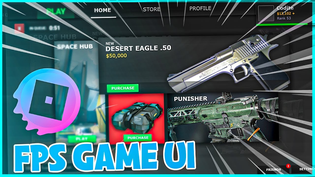 Roblox FPS Game UI Design Interface Template Product Preview YouTube