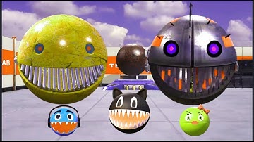 MS PACMAN & ROBOT PACMAN VS CARTOON CAT & SPIKY MONSTER PACMAN