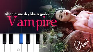 Olivia Rodrigo - Vampire | Piano Tutorial & Lyrics + Timestamps chords