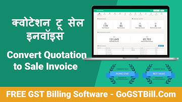 How to Convert Quotation to Sale invoice in GoGST - GOGSTBill.Com - Free GST Billing Software