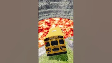 School Bus and Cars vs Giant Lava Pit – BeamNG.drive #beamng #shorts #beamngdrive #automobile #usa