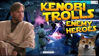 Star Wars Battlefront 2 Obi Wan Kenobi Trolling Enemy Heroes on Kamino PS4 Gameplay