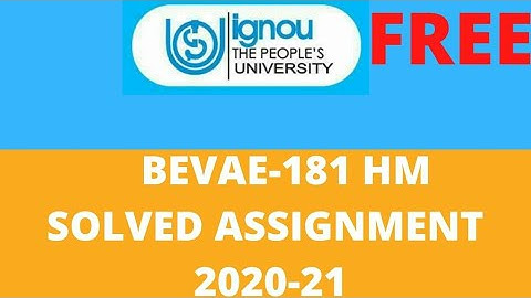Ignou bevae 181 hm solved assignment 2020-21free