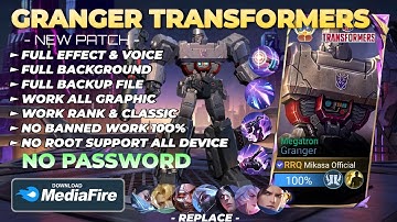 NEW Script Skin Granger Transformers - Megatron No Password | Full Effect Voice | Patch Terbaru