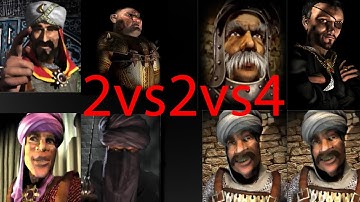 SALADIN PIG VS EMIR CALIPH VS MARSHALL SNAKE 2 SULTANS | Stronghold Crusader AI Battle