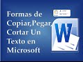 Formas de copiar pegar  un texto en word