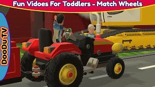 Excavator and Cars Videos for Children and For Toddlers | Educating Kids Through Fun | Match Wheels