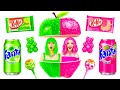 Pink Food VS Green Food Challenge | Funny Situations with Color Food by RATATA CHALLENGE