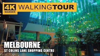 St Collins Lane Shopping Centre Walking Tour in Melbourne, Australia (4K 60fps)