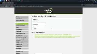 Prepare the course lab environment and perform a Brute Force Attack experiment using DVWA