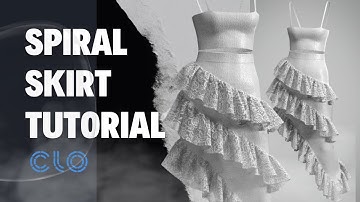 Unbalanced Spiral Pattern on a Skirt in CLO