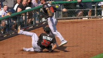 MIA@PIT: Dietrich remains in game after collision