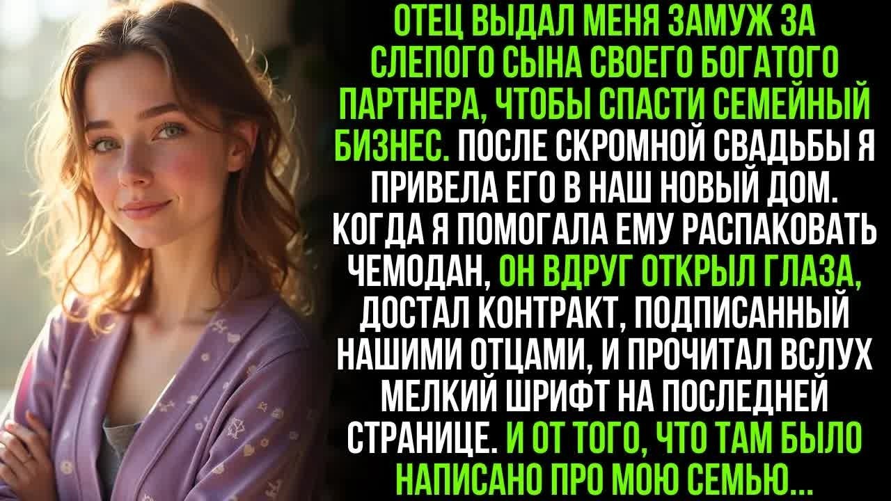 Я вышла замуж за слепого по настоянию отца. Но сразу после свадьбы муж вдруг открыл глаза и сказал…