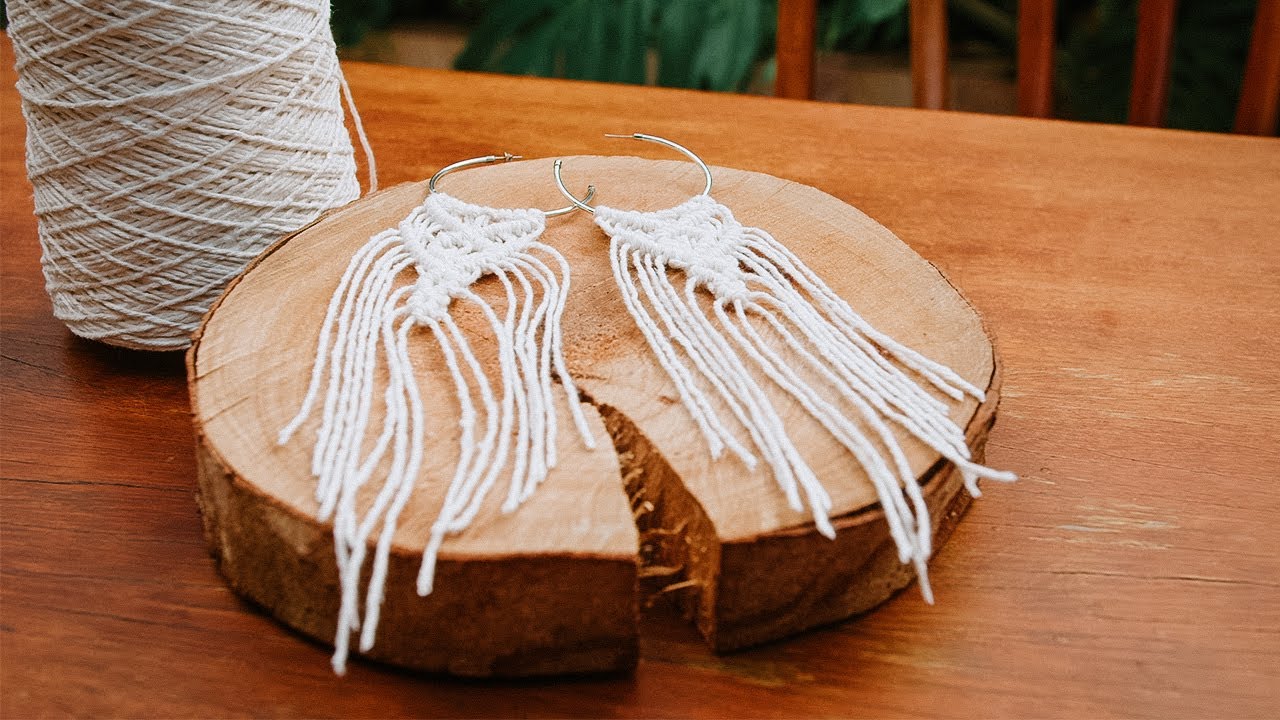 Brinco de Macramê com Barbante | Tutorial Passo a Passo